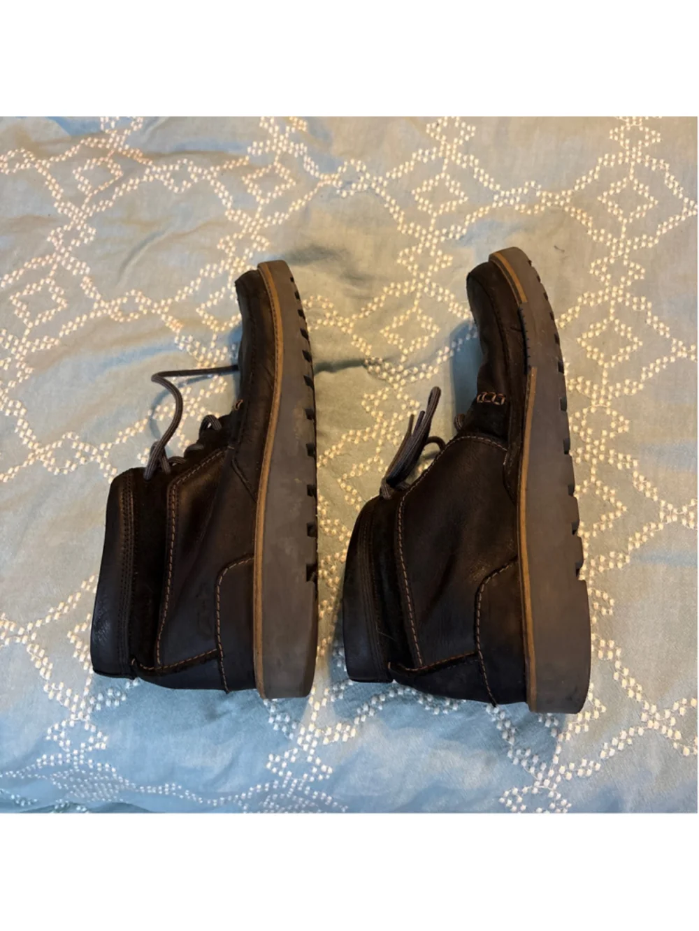 Men's Clarks Leather Boots Black Brown Size 13